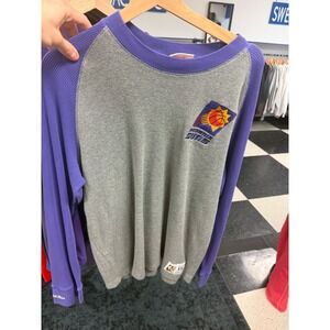 Mitchell Ness Phoenix Suns Thermal Long Sleeve Shirt Size XXL Purple Gray Patch